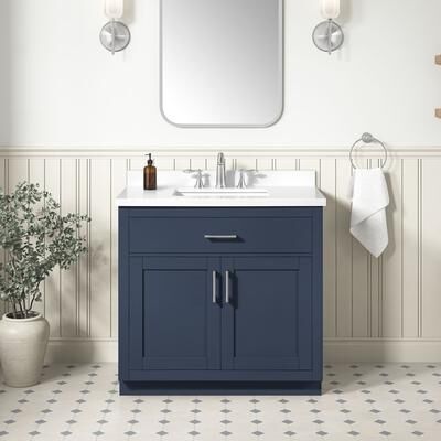 OVE Decors OVE Bailey Bathroom Vanity, White Engineered Stone Top