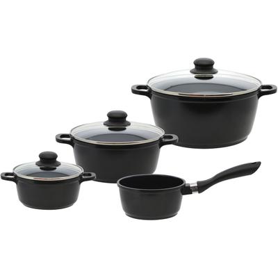 Topf-Set ELO BASIC "Black Cast", schwarz, Töpfe, mit hochwertiger Antihaftversiegelung, Induktion