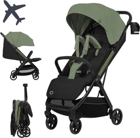 Reisebuggy - Leichter Kinderwagen - Kompakt für Reisen - Automatisch zusammenklappbar - 75 kg - Grün
