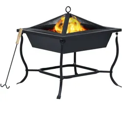 Helloshop26 - Kamin 45 x 45 x 45 cm schwarzer Stahl 02_0005906