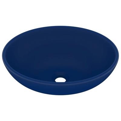 Helloshop26 - Luxuriöses ovales mattes Waschbecken 40x33 cm dunkelblaue Keramik 02_0002666