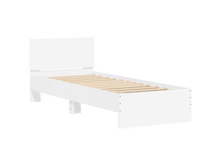 Cadre de lit - KEENSO - A838624 - 90x200 cm - Bois d'ingénierie - Tête de lit blanc