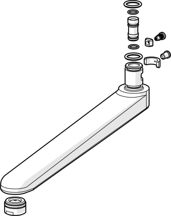 Hansa Auslauf komplett 59910417  235 mm, verchromt