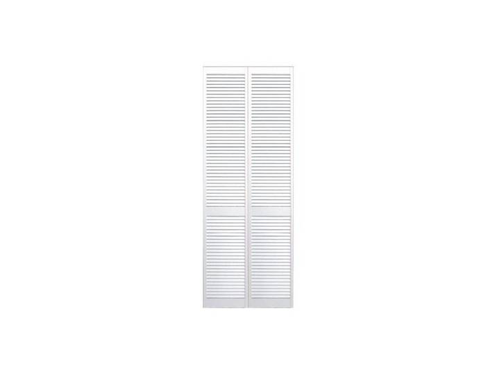 Porte De Placard Persiennée Pliante Laquée Blanche 61 Cm