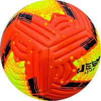 Fußball Größe 5 unaufgeblasen aus PVC mit Nylon Blase orange