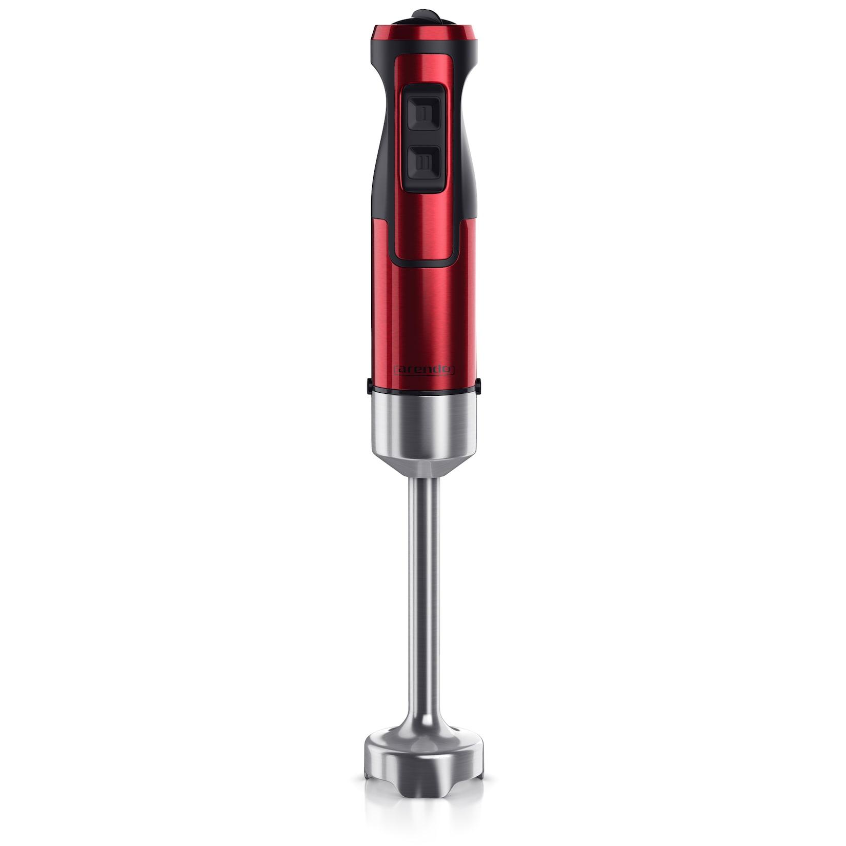 Arendo Edelstahl Stabmixer in rot Handmixer - Pürierstab - stufenlose Regelung