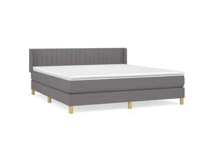 PUGYNBK Boxspringbett, 160 x 200 cm, mit Federkernmatratze Verstellbares Kopfteil, atmungsaktiver Stoff, mittlere Härte, weicher Schutz, einfache Montage