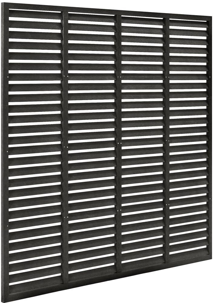 Ebern Designs Hanspeter 180 cm H x 180 cm W Plastic Fence Panels Fencing Dark Grey