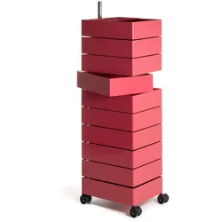 Magis 360° Rollcontainer mit 10 Fächer, magenta
