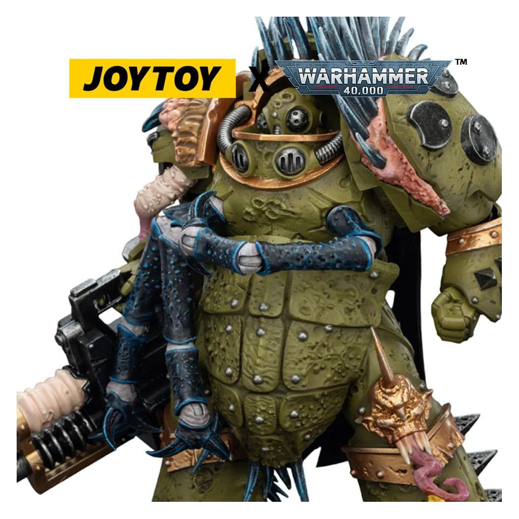 Joy Toy Warhammer 40,000 figurine Death Guard Blightlord Terminator 1 with Reaper Autocannon and Bubotic Bla (JT02861)
