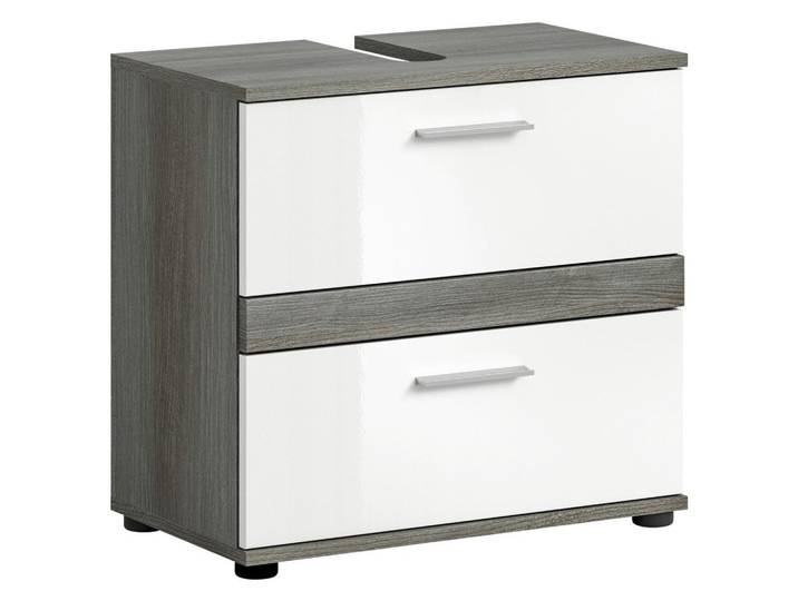 Waschbeckenunterschrank Blake Rauchsilber/Weiß B: 60 cm