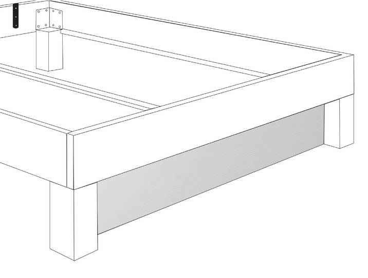 CORDINO Blende für 4-Fuß Bett, Material Massivholz, Eiche