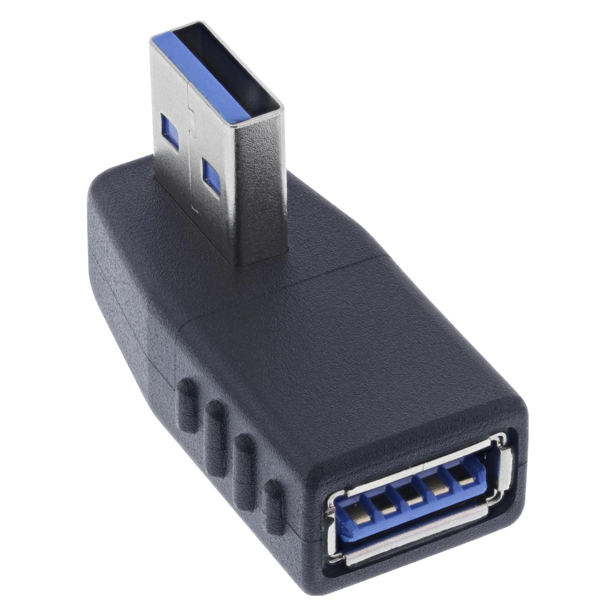 InLine USB 3.2 Gen.1 Adapter, Stecker A auf Buchse A, gewinkelt 270° horizontal (USB-A, USB-A) (35300U)