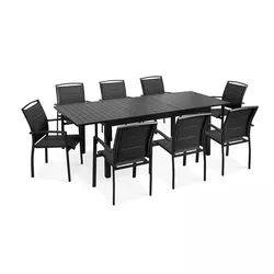 Oviala Business Gartenmöbel 8-Sitzer aus Aluminium Ausziehbarer Tisch - Oviala
