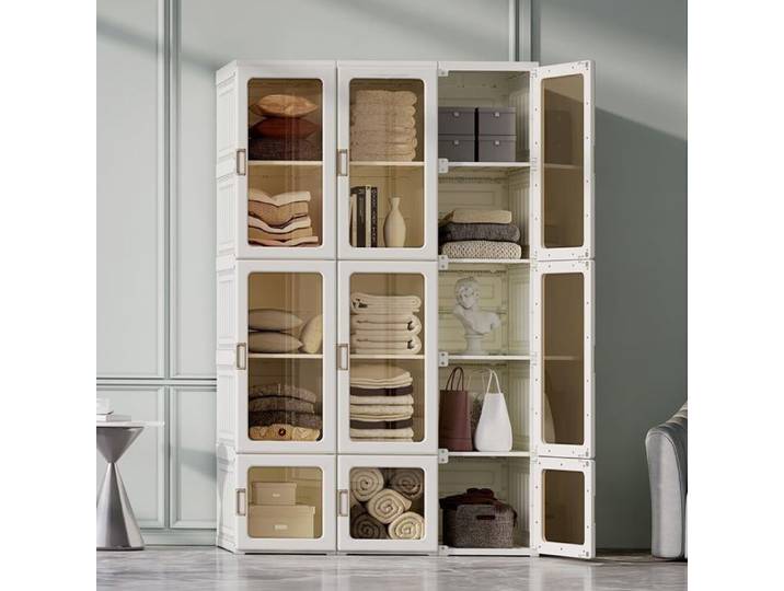 Dripex Penderie Portable Organisateur de Rangement de Placard Transparent - Armoire de Rangement pour Salon Chambre -104x50x170cm