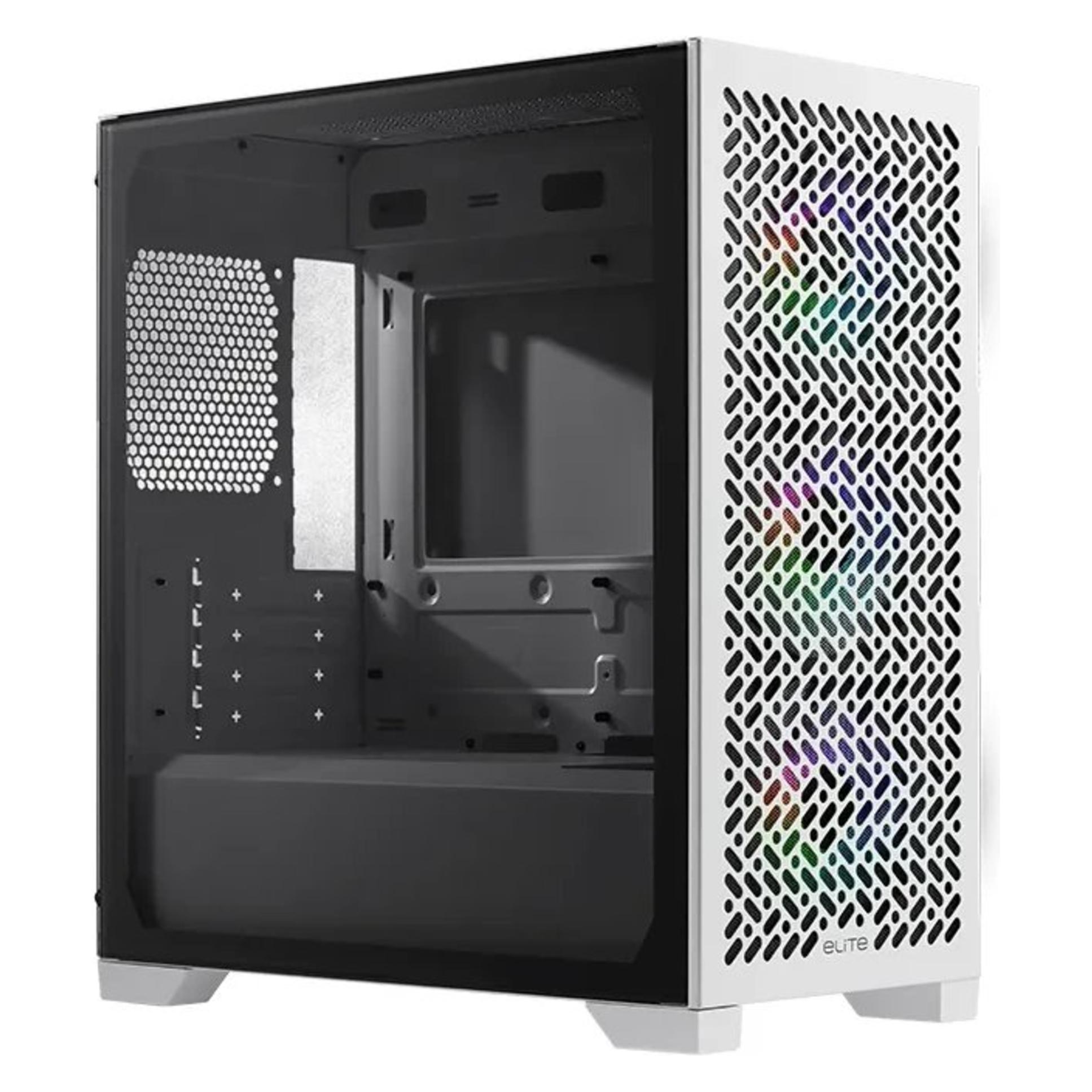 Cooler Master Boitier Mini Tour Micro ATX Elite 302 Lite avec panneau vitré (Blanc) (mATX) (E302L-WGNN-S00)