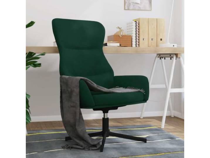 YUTAASU Relaxsessel Dunkelgrün Samt 360 Grad Drehbar Dick Gepolstert, Metallgestell, Stabil, Wohnzimmer Sessel, Armlehnen