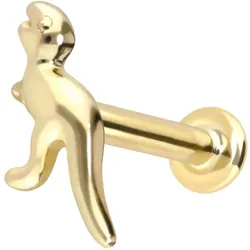 14 Karat Gold Labret mit Innengewinde DINOSAURIER