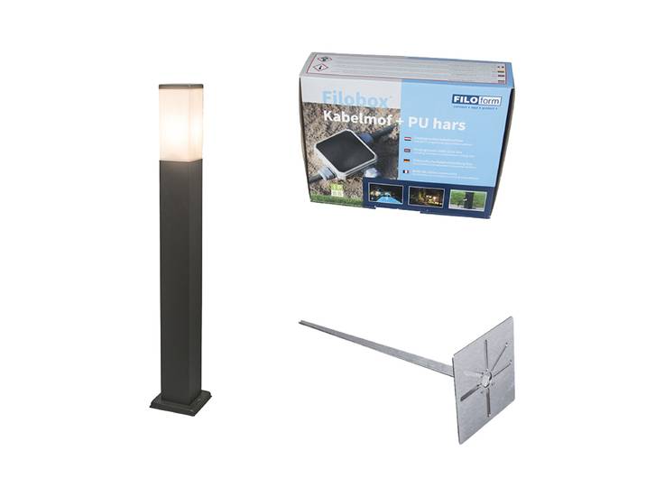 Lampadaire d'extérieur anthracite 80 cm IP44 - Malios avec piquet