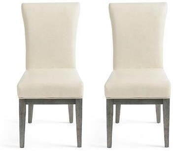 Corinne Dining Side Chairs, Set Of Two - Gray Wash, Gray Wash/Marbled Bone - Grandin Road