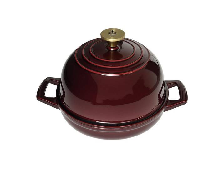 LuxusKollektion Bräter Gusseisen Topf Brotbacken Burgund 24cm