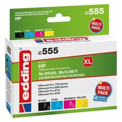 Edding, Druckerpatrone, Tintenpatrone Druckerpatrone ersetzt 953XL (3HZ52AE) Schwarz, Cyan, Magenta, Gelb (BK, C, M, Y)