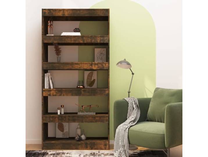 LVL - MEUBLE ETAGERE - Bibliothèque-Séparateur de pièce Chêne fumé 80x30x166 cm(1626)