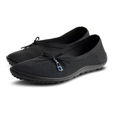 Barfußschuh LEGUANO "LADY LOOP", Damen, Gr. 37, schwarz, Textil, Schuhe Barfußschuh Ballerina Sommerschuh, Ballerina, Slipper, Bequemschuh mit süßer Zierschleife