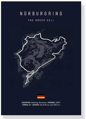 Uplift Treasures F1 Race Track Canvas Wall Art Poster 9 10x15cm Unframed
