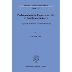 Parlamentarische Finanzkontrolle in den Bundesländern, Fachbücher von Joachim Welz