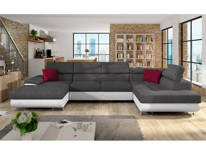 MIRJAN24 Ecksofa Cotere Bis, Bettkasten, U-Form (Soft 017 + Uttario Velvet 2971 + Kronos 02, Seite: Rechts)