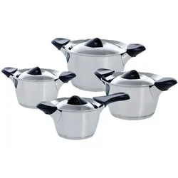 BK Q-linair Classic Pannenset - 4 delig - Veilig afgietsysteem, Pfannenset + Topfset, Silber