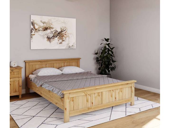 Massivholzbett GOODPRODUCT Juventus, Bett, Massivholzbett, Holzbett, Bettrahmen , beige (natur), B:152cm H:77cm L:208cm, Betten, Massivholzbett, Breite 90 cm, aus massiver Kiefer, FSC-zertifiziert