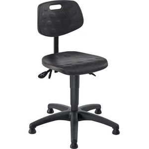meychair Arbeitsstuhl PW1-TG-PU, schwarz, mit Bodengleitern, PU-Schaum, bis 120 kg