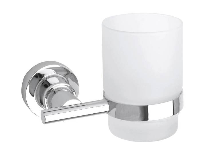 Zahnbürstenhalter TESA ohne Bohren , silber (silberfarben), B:12cm H:9,5cm, Metall, Zahnputzbecher, Zahnbürstenhalter