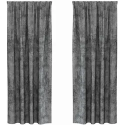 vidaXL Samtvorhänge mit Vorhängen 2 pcs Grau 245 x 140 cm Samt