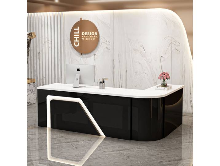 Caissier bureau réception comptoir européen esthétique luxe à la mode réception comptoir beauté moderne meubles commerciaux