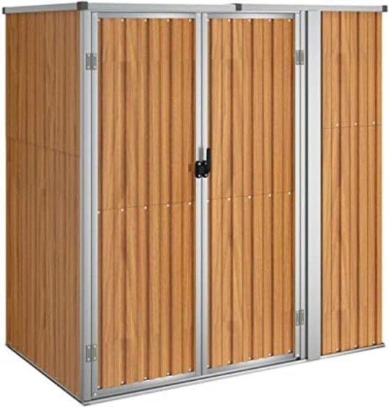 Famanu Gartenschrank Holz - Gartenlagerung Holz - 161 x 89 x 161 CM - Braun