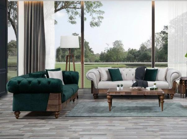 Moderne Chesterfield Sofagarnituur 3+3 Zits Set voor de Woonkamer