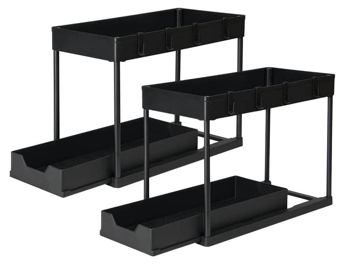 Frilla Sinknova Wastafelorganizer met 2 niveaus en uittrekbare lade, set van 2, B/D/H: 21 x 40 x 36 cm