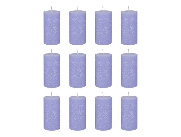 Butlers Stumpenkerze (12er Set) Rustic, Violett, Paraffin, 7x13x7 cm, Dekoration, Kerzen & Kerzenhalter