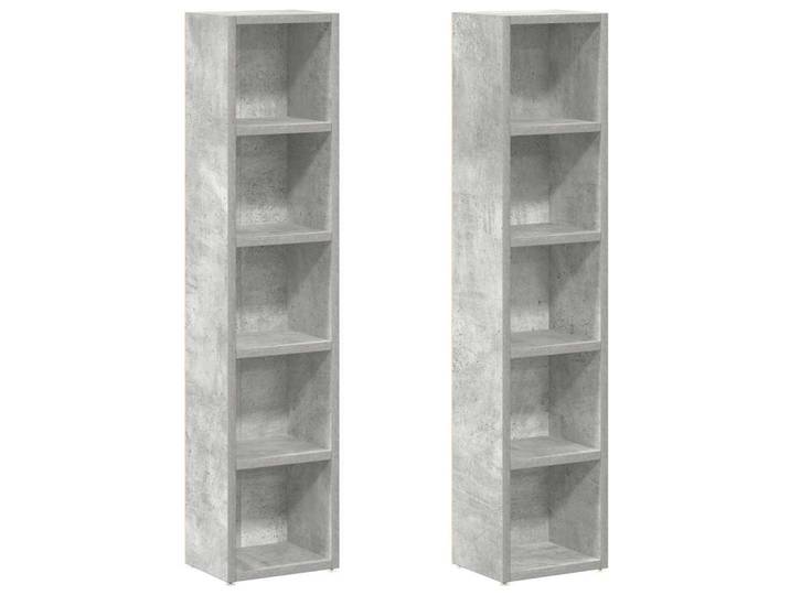 vidaXL Cd-Regale 2Er Set Betongrau 21/16/93,5 Cm Holzwerkstoff, Grau, 16x93.5x21 cm, Wohnzimmer, TV Möbel, CD-Regale