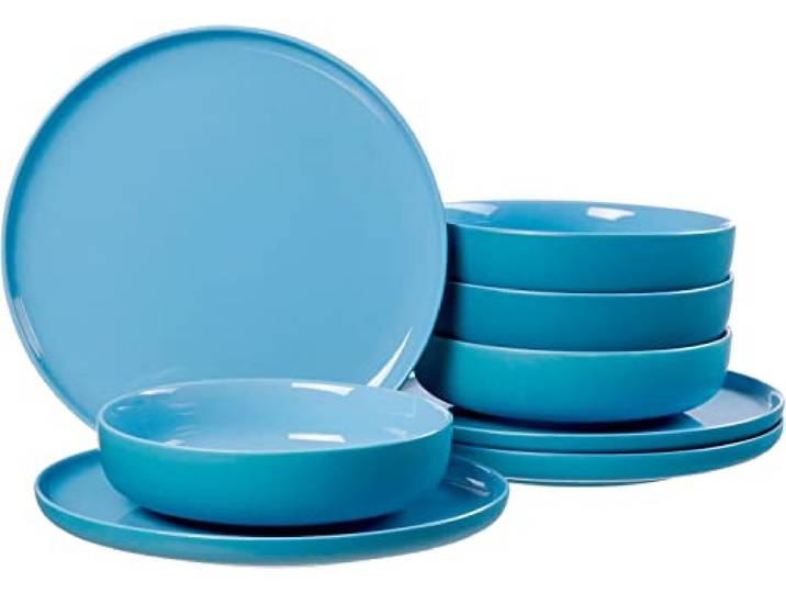 Ritzenhoff & Breker Tafelservice Jasper, 8-teilig, Ozeanblau, Steinzeug, Speiseteller und Suppenschalen für 4 Personen