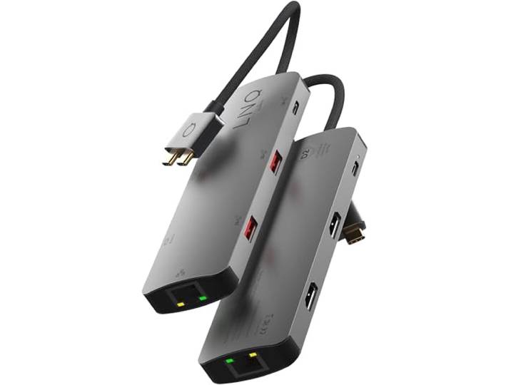 Linq byELEMENTS 7-in-2 D2 Pro MST USB-C Multiport Hub - Grijs - LQ48011