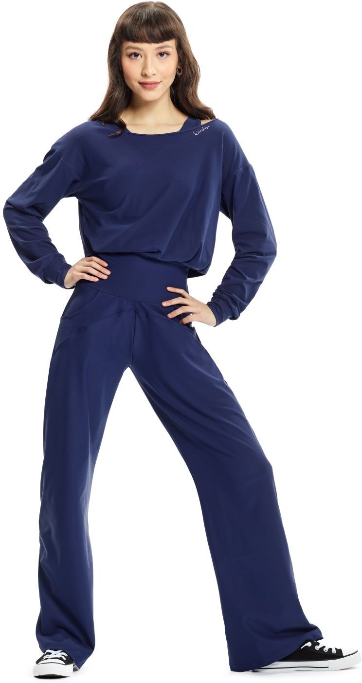 Jumpsuit WINSHAPE "JS101LSC", Damen, Gr. L, Normalgrössen, blau (dunkelblau), 85% Polyester, 15% Elasthan, Rundhals, Overalls Jumpsuit, Functional Comfort dunkelblau L, Normalgrössen