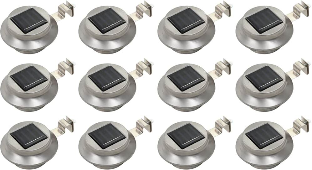 vidaXL Lampes solaires à LED rondes d'extérieur 12 pcs 12 cm Blanc