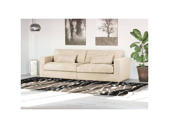 Grand canapé Izumo Beige Velours côtelé Coco 100cm Moderne