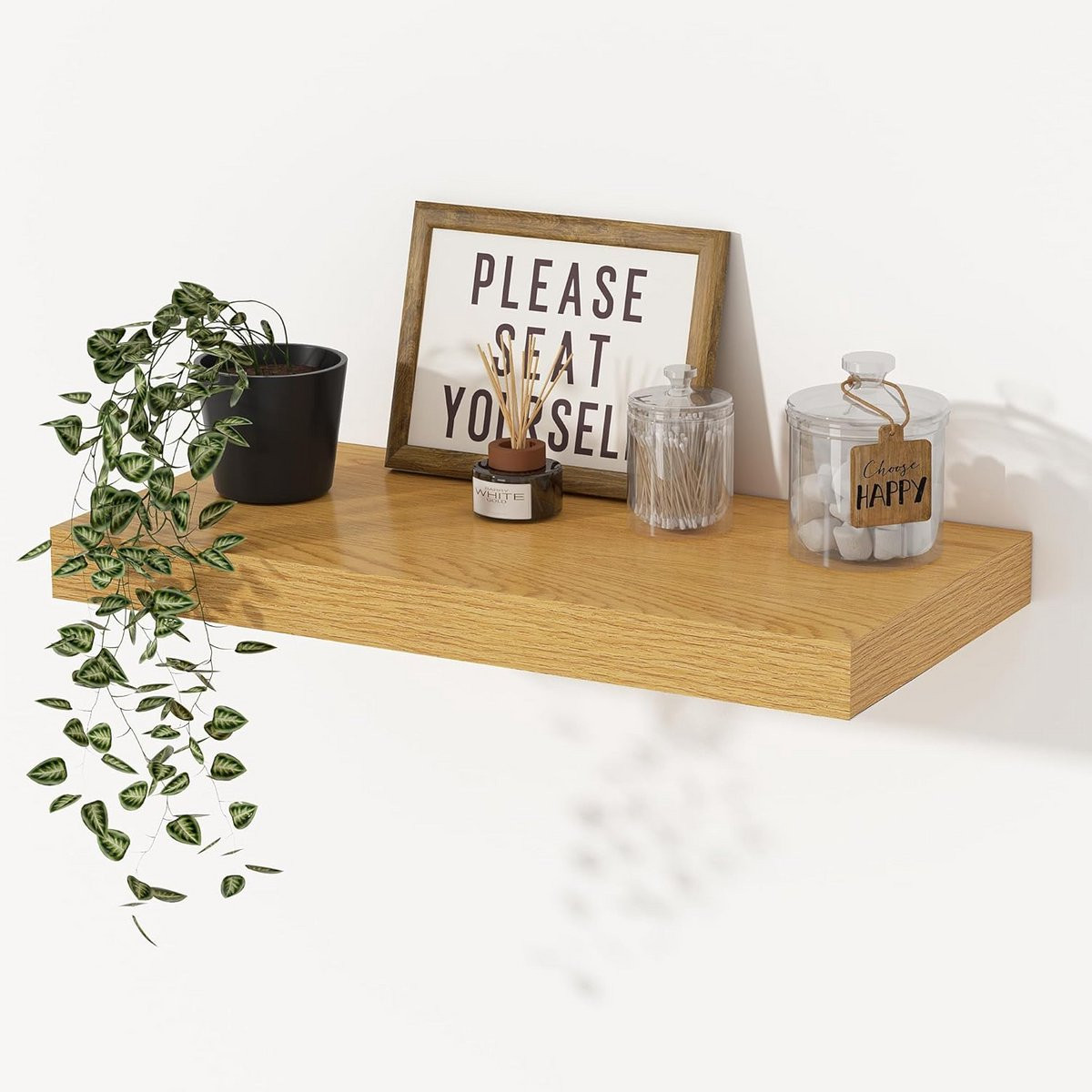 Zwevend Wandrek Eikenlook MDF - Wandplank voor Woonkamer, Badkamer, Slaapkamer en Keuken
