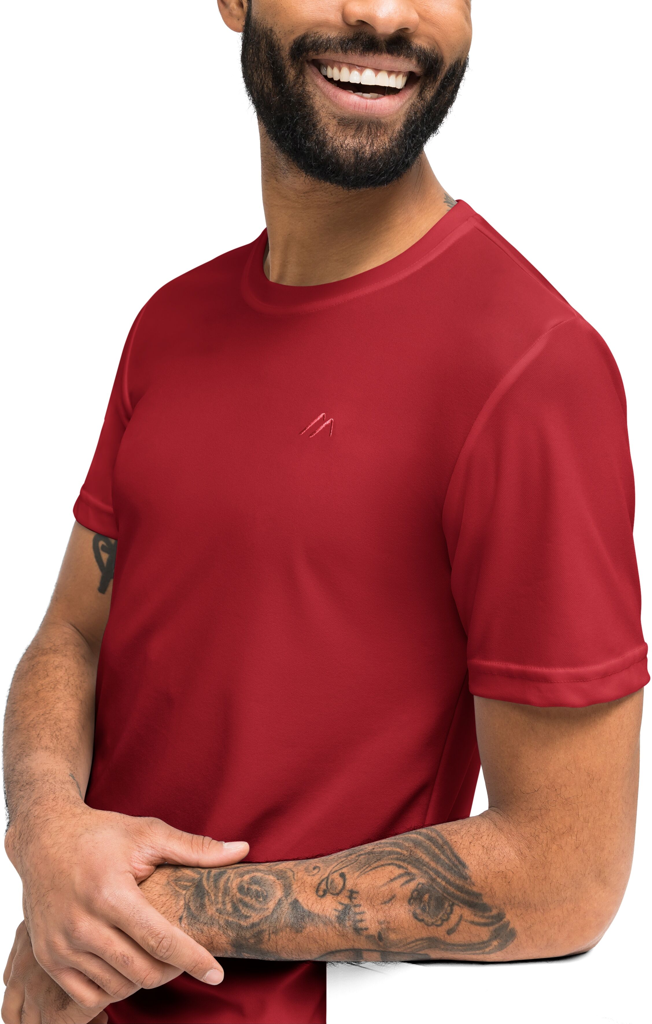 T-Shirt MAIER SPORTS "Walter", Herren, Gr. 8XL, rot, 100% Polyester, Rundhals, Shirts T-Shirt, Herren Kurzarmshirt, leichtes Sommer Funktionsshirt, Rundhals, Reg Fit rot 8XL