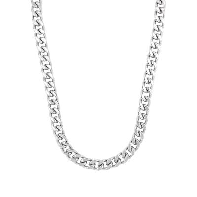 Panzerkette AMOR, silber (edelstahlfarben), Halsketten, Herren, Edelstahl, L: 50 B: 8mm, Panzerkette, B:8mm